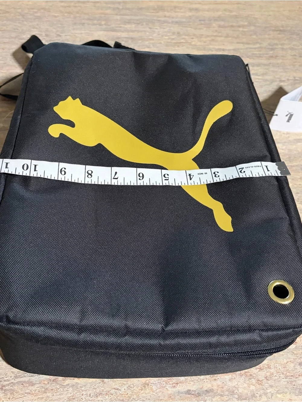 NWT Puma Black Shoe Bag with Gold Logo with detachable strap